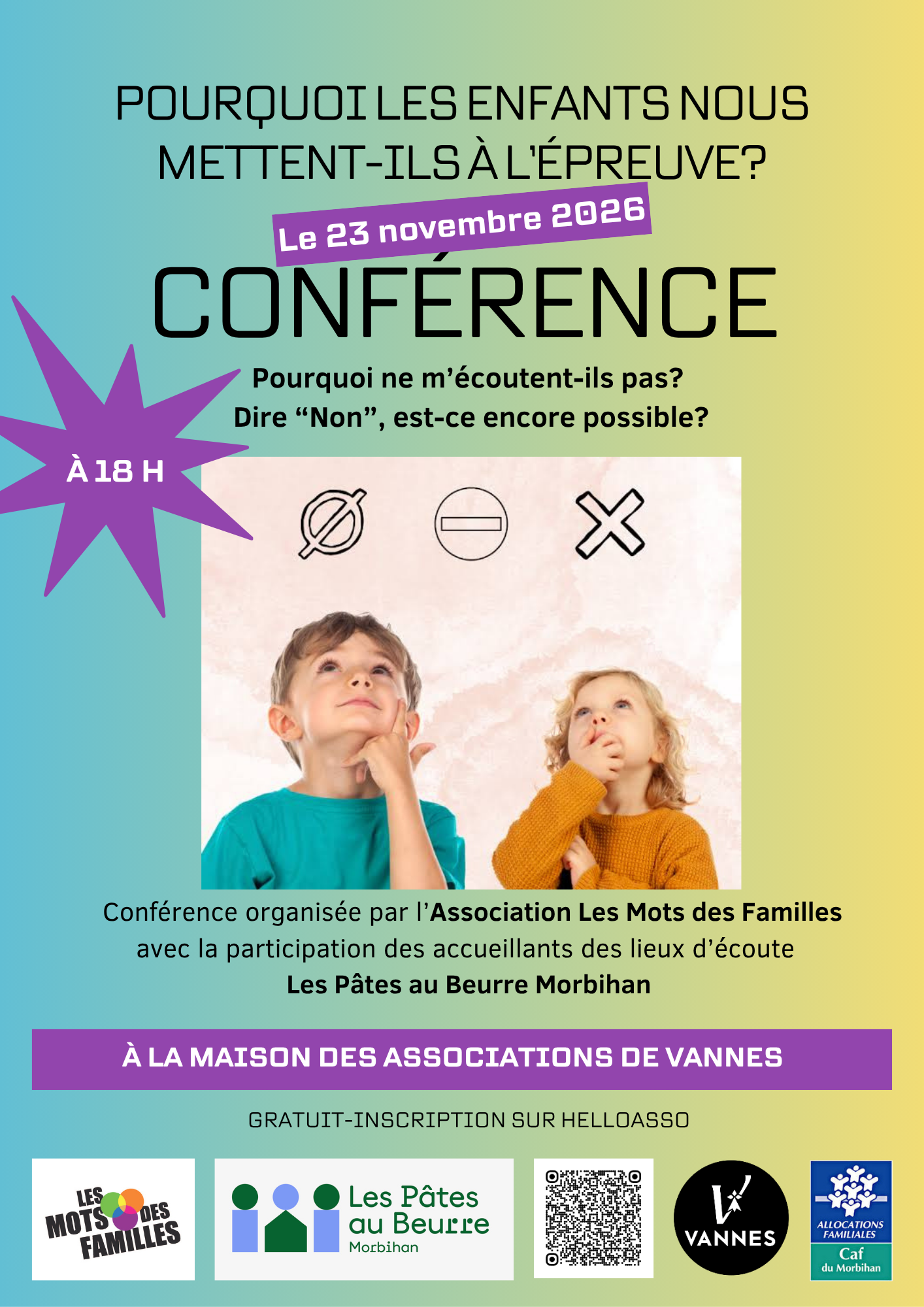 Conférence : Pourquoi les enfants nous mettent-ils à l'épreuve?